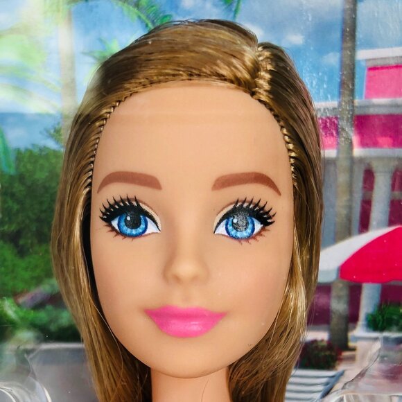 New in Box-Mattel-Barbie Doll with Blonde Hair Wearing Striped Swimsuit - Picture 7 of 15